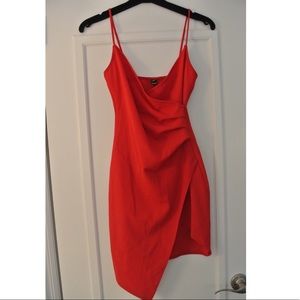 Windsor Red Bodycon Foldover Dress